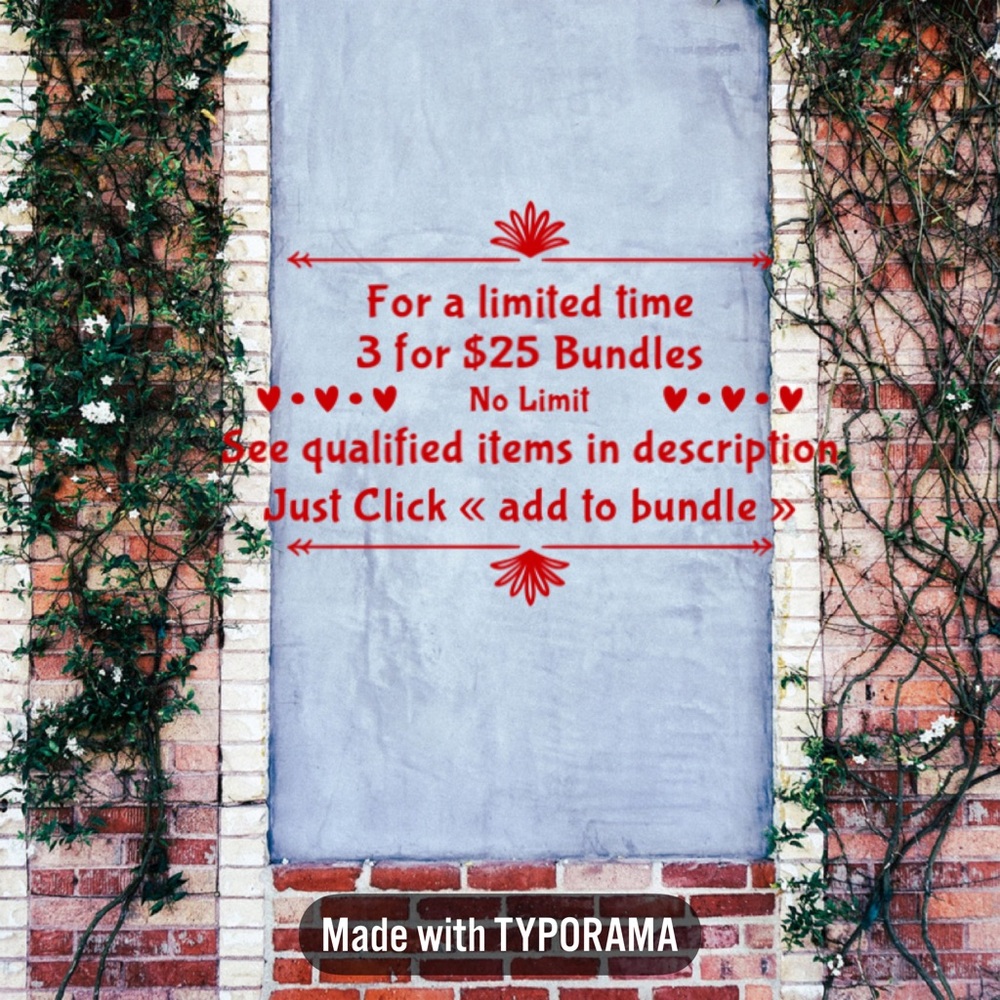Choose any  3 for $25 , add 3 to a bundle